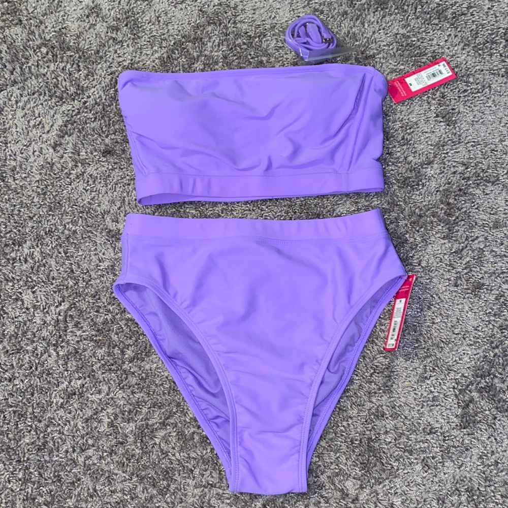 Purple high waisted bathing suit
